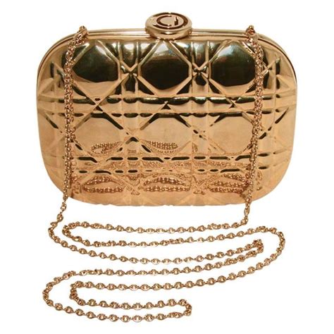 dior cannage gold clutch|Chrisian Dior Gold Cannage Metal Clutch Evening .